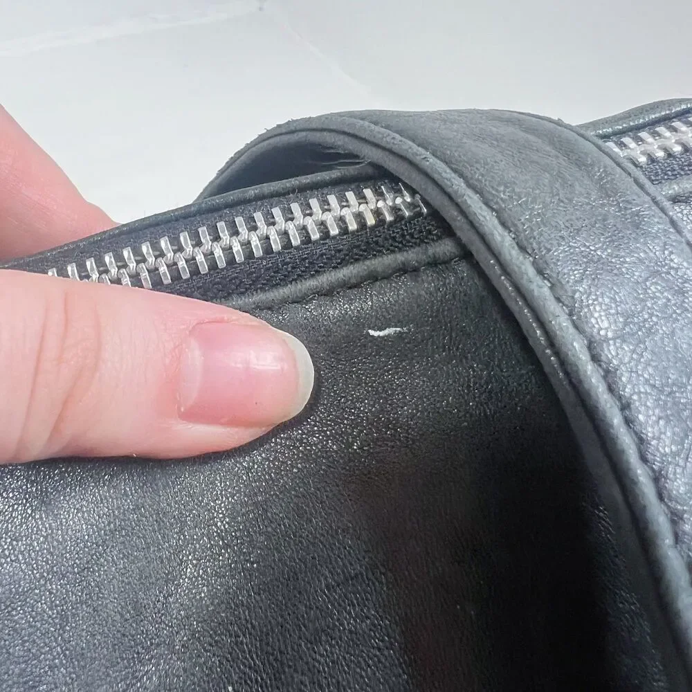 Latico Black Leather Laptop Bag Satchel Messenger Bag Work Bag